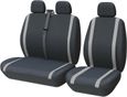 Housses de siège universelles pour fourgons 3 places, compatibles avec accoudoir, noires avec rayures gris-0
