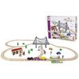 Eichhorn – Kit De Train 55 Pièces Avec Pont – Bois De Hêtre FSC – 500 Cm De Rails – Compatible Avec Autres Marques