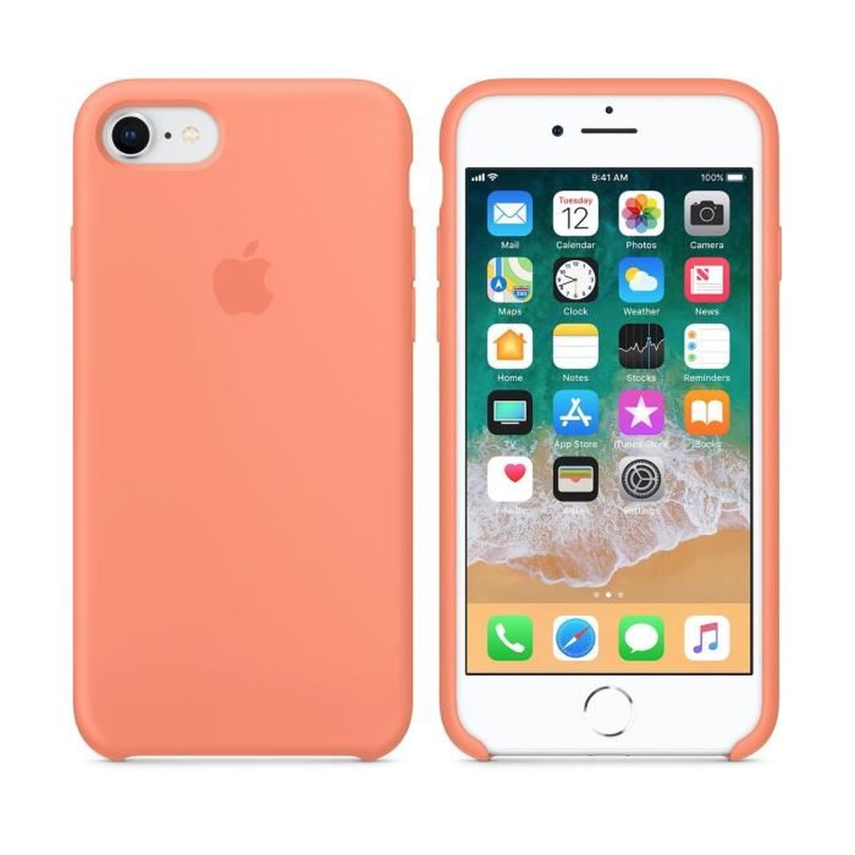 coque iphone 8 orange fluo