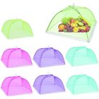 DLZAOAO 8 pcs Cloches Alimentaires Pliable Anti/Aliments Tente/Couvercle de Nourriture Pliante écran en Maille Parapluie-niques/Moustiques