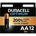 DURACELL Pack 12 Piles Alcalines Optimum MN1500 AA LR6 200% ExtraLife