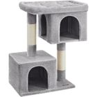 Feandrea Arbre à Chat, Tour de Jeux 101 cm, XL, Maison pour Chats Jusqu’à 20 kg, Grande Plate-Forme, 2 Niches, Griffoir, Gris Clair