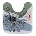 TAPIS CONTOUR WC MICROFIBRE IMPRIME 45X50 CM - FLOWERS - Tendance