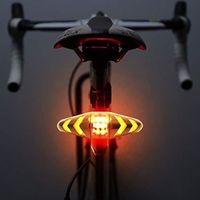 MASO Feu arrière de vélo LED Clignotants avec télécommande sans Fil Rechargeable Multifonction Modes Étanche pour VTT Vélo de Rout
