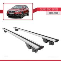 Pour Suzuki SX4 S-Cross 2013-2020 HOOK Barres de Toit Railing Porte-Bagages de voiture Avec verrouillable Alu Gris