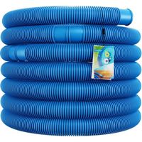 Tuyau de piscine 14m Ø32mm bleu flexible avec manchons de séparation tuyau pour pompe tuyau aspiration eau arrosage bassin