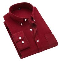 Chemise homme couleur unie mince decontracte col rabattu grande taille - rouge NYSTORE