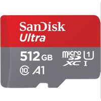 Carte Mémoire micro SDXC SanDisk Ultra 512 Go Vitesse de Lecture Allant jusqu'à 150MB/S, Classe 10, U1, A1 Adaptateur SD inclus
