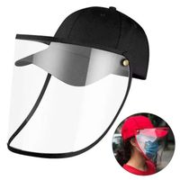 Breeze-SURENHAP Visière de protection Capuchon de couverture de visage de baseball anti-poussière amovible avec masque protecteur