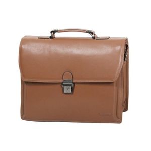 CARTABLE Cartable Katana 3 soufflets Cuir de Vachette grainé K 69329  - Marron - Cuir - Homme