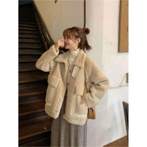 Veste En Véritable Peau De Mouton Femme - Bicolore Beige à Carreaux - Manches Amovibles - NEUVE