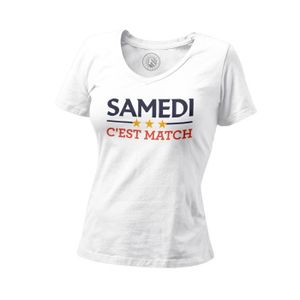T-SHIRT T-shirt Femme Col V Samedi c'est match Sport Foot 