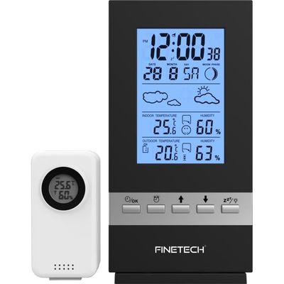 La Crosse Technology WS8418 - Horloge Murale Avec Phases De Lune, Températures & Radio Pilotée
