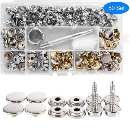 Kit De Boutons-pression En Cuir Robuste De 15 Mm, Boutons-pression Avec