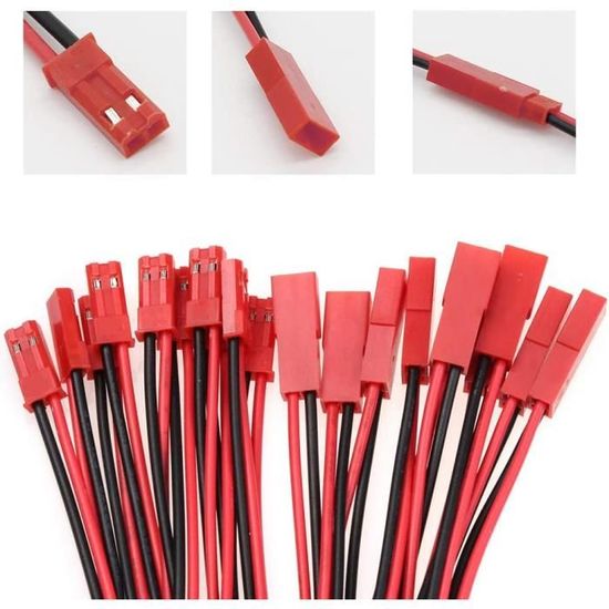 Lot De 10 Paires De Connecteurs JST 2 Broches - Idéal Pour Vos Projets LED, RC Et électronique !
