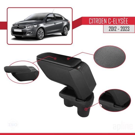 Accoudoir Central Similicuir Noir Couture Rouge – Compatible Citroën C1 II Et Peugeot 108 (2014-2018) – Avec Compartiment Rangement – Montage Facile - 2