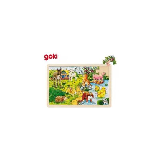 Puzzle en bois bébés animaux GOKI - 24 pièces - éducatif