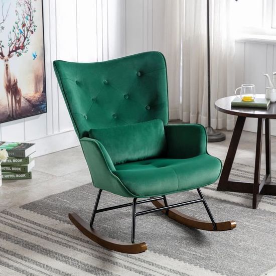 CLP Fauteuil à Bascule Smilla de Style Rustique I Fauteuil à Bascule de Jardin en Fer, Couleur CLP Fauteuil à Bascule Smilla de Style Rustique I Fauteuil à Bascule de Jardin en Fer, Couleur