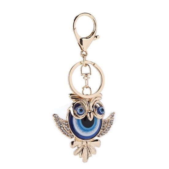 Porte-Clés Hibou Avec Gland WINOMO - Déco Mode Noir Métal - Cadeau Femme Pour Clés Ou Sac à Main