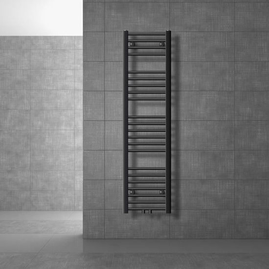 Luxebath Stella Non-electric Design Paneelradiator, 480x1800 Mm, Antraciet, Onderaan Centraal
