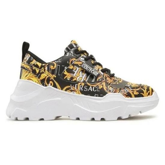 Baskets Femme VERSACE JEANS COUTURE Talon compensé Lacets Noir