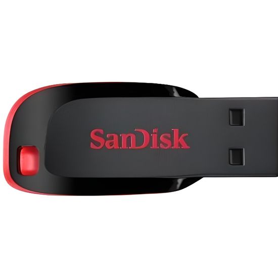Clé USB - SANDISK - Cruzer Blade - 128Go - 2.0 - Noir/Rouge