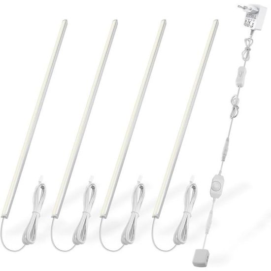 Cefrank LED sous Vitrine, Kit de 6 Barres Lneuses connectables, Bandes de LED sous Meubles
