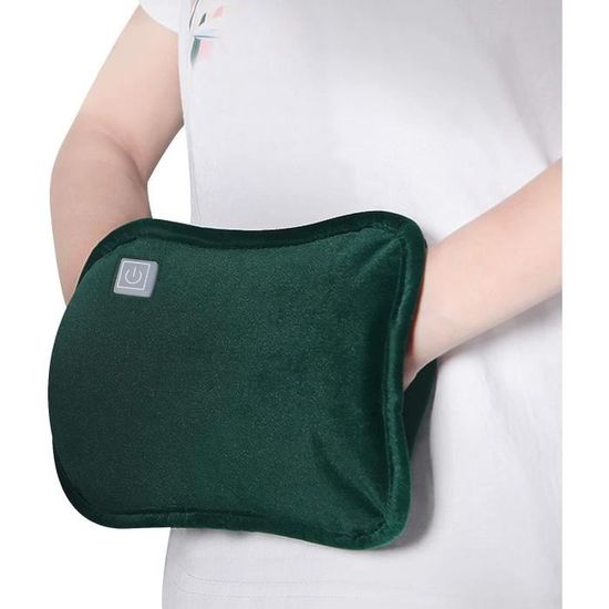 Chauffe USB Rechargeable – Bouillotte électrique Portable Sans Eau – Housse En Peluche Verte – Pour L’hiver - 8