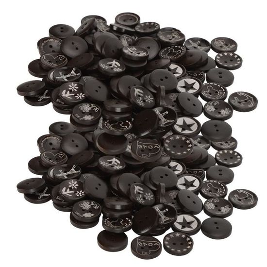 Lot De 100 Boutons En Bois Ronds 2 Trous - Mélange De Couleurs Pour Couture DIY