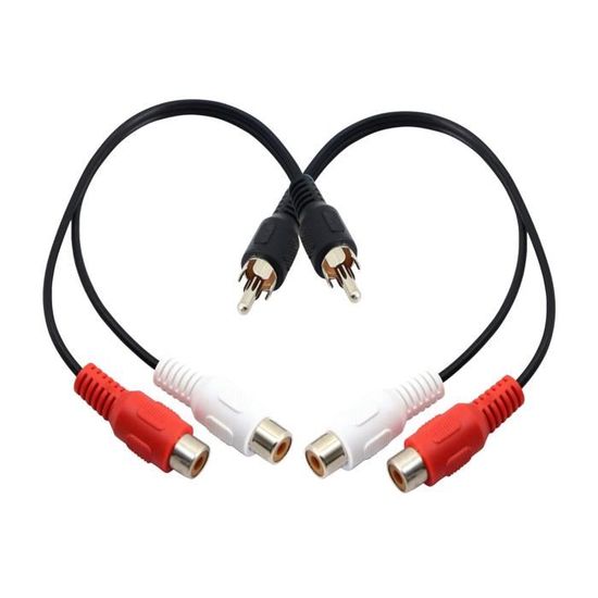 Qaoquda Répartiteur de câble AV, câble répartiteur RCA, prise mâle 3RCA