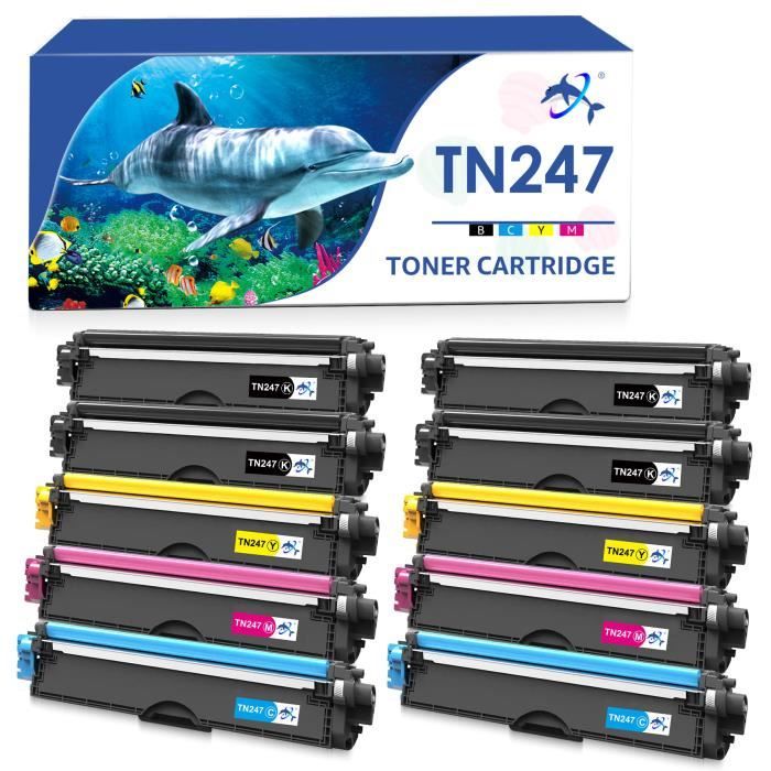 FINEST-4U Compatible TN247 TN-247 TN-243 TN243 Cartouches de Toner pour  Brother DCP-L3550CDW MFC-L3750CDW MFC-L3770 10 PACK - Cdiscount Informatique