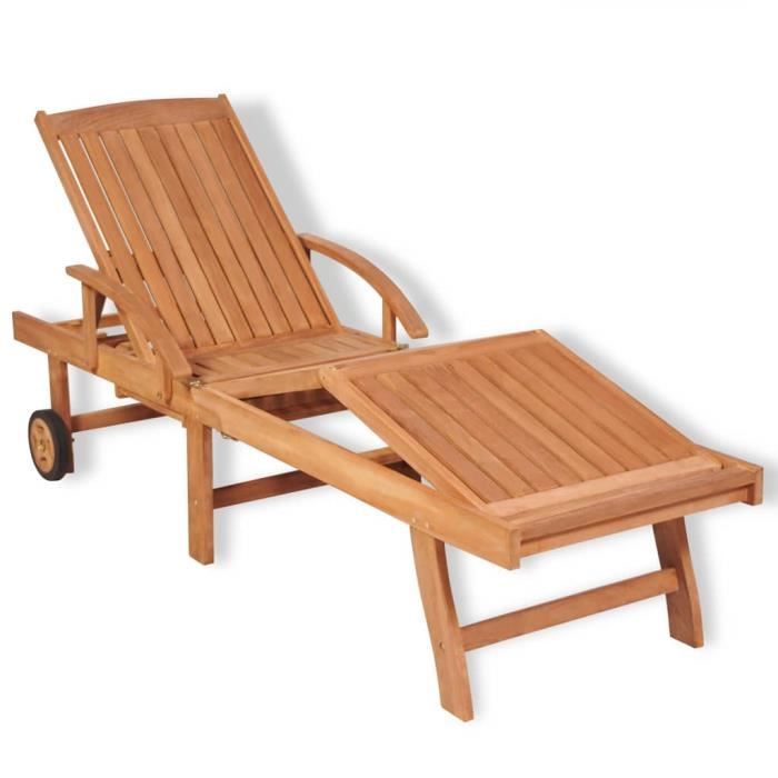 Chaise longue Bois de teck solide -HB045