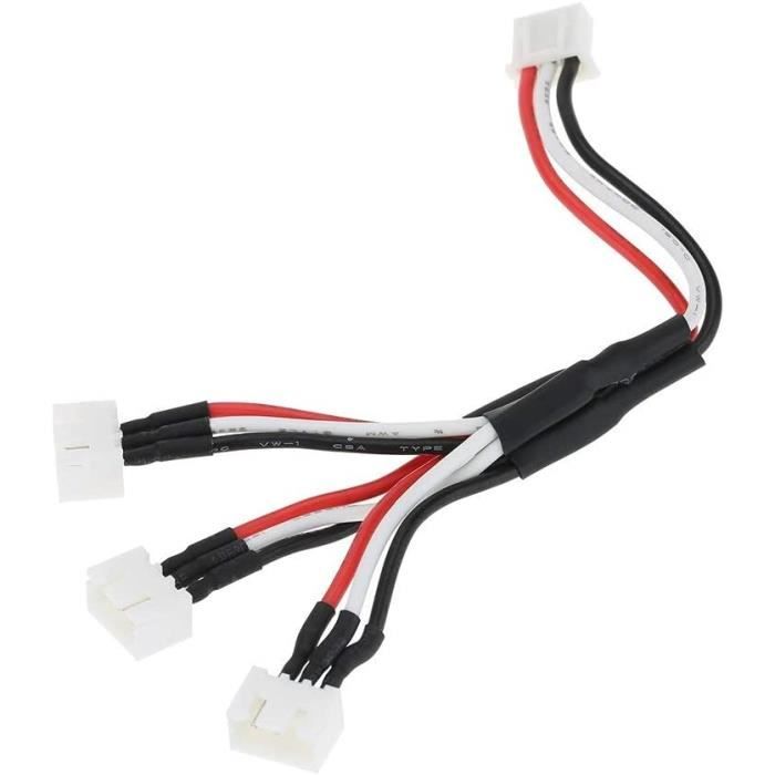 YUNIQUE FRANCE ® 1 PIECE Batterie 3 en 1 Charge de Raccordement 7.4V 2 s Câble pour JJRC H16 X 6 WLtoys V262 V666 A959 A979 V912 V91