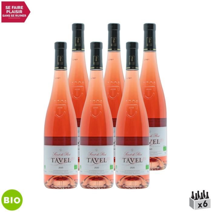 Tavel Secret de Rosé Rosé 2020 - Bio - Lot de 6x75cl - Domaine Lafond Roc Epine - Vin AOC Rosé de la Vallée du Rhône