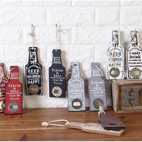3 pcs En bois Creative Bière Décapsuleur Personnalisé