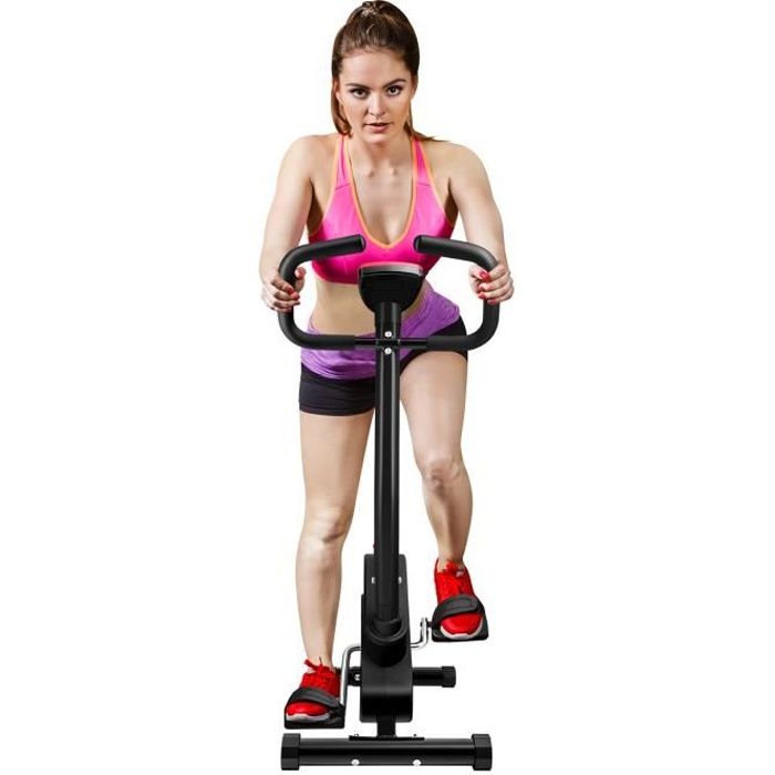 Vélo d’appartement pliable avec ordinateur LCD pour fitness et cardio