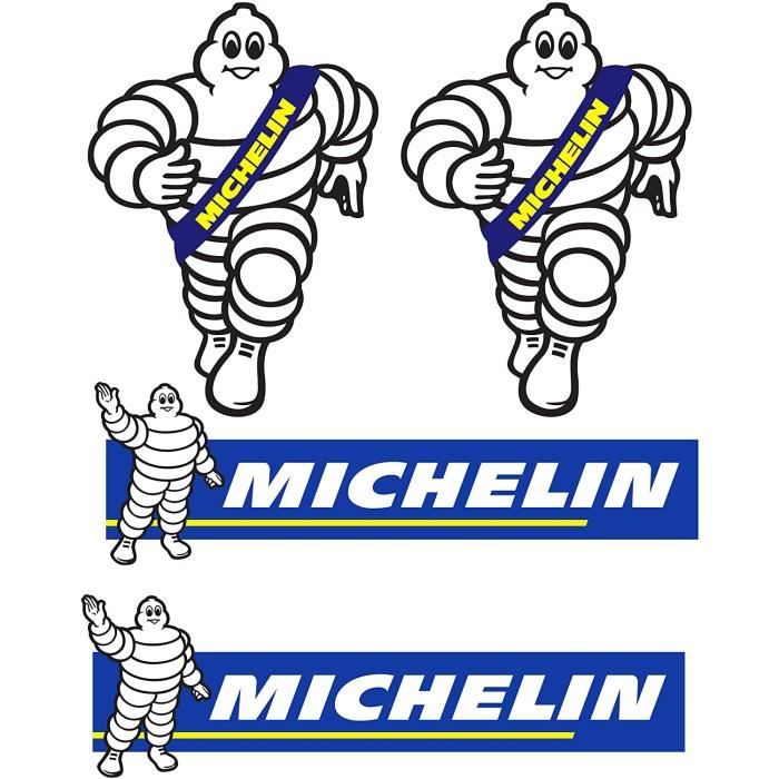 Autocollant Adhésif Michelin Impression Digital Haute Qualité Voiture Moto (4 Unités De ) Mod 1