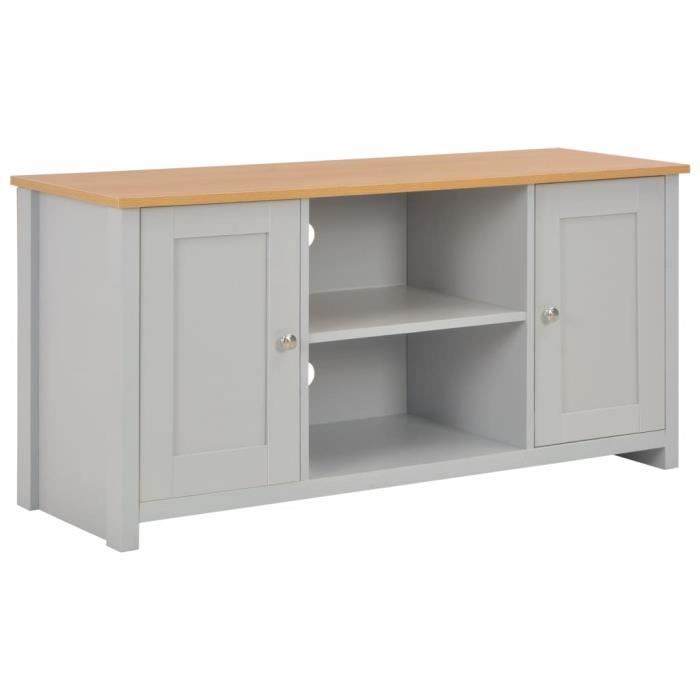 MONE Meuble TV Style Contemporain - Meuble HI-FI Gris 120 x 39 x 58 cm ♫79142
