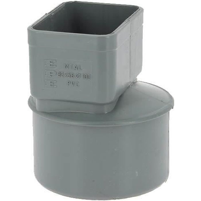 Manchon PVC O100 pour sortie tube alu 82x56mm gris MTAL