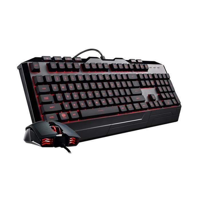 Cooler Master Devastator 3, Avec fil, USB, Clavier à membrane, LED, Noir, Souris incluse