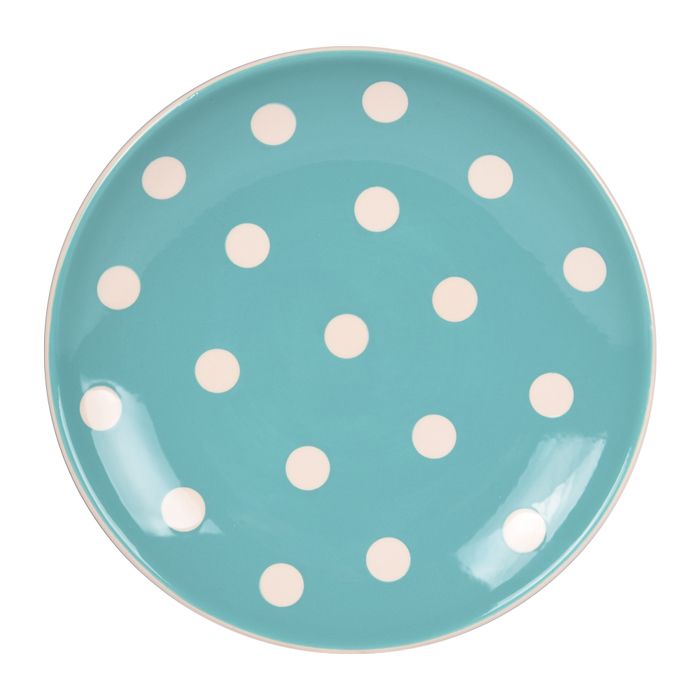 Assiette à dessert pois 22 cm vert d'eau - Déjeuner Sur L'herbe Vert