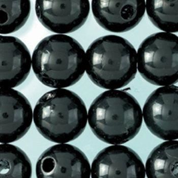 Perles nacrées de diam. 3 mm, Lot de 125 Perles en plastique ciré - noir