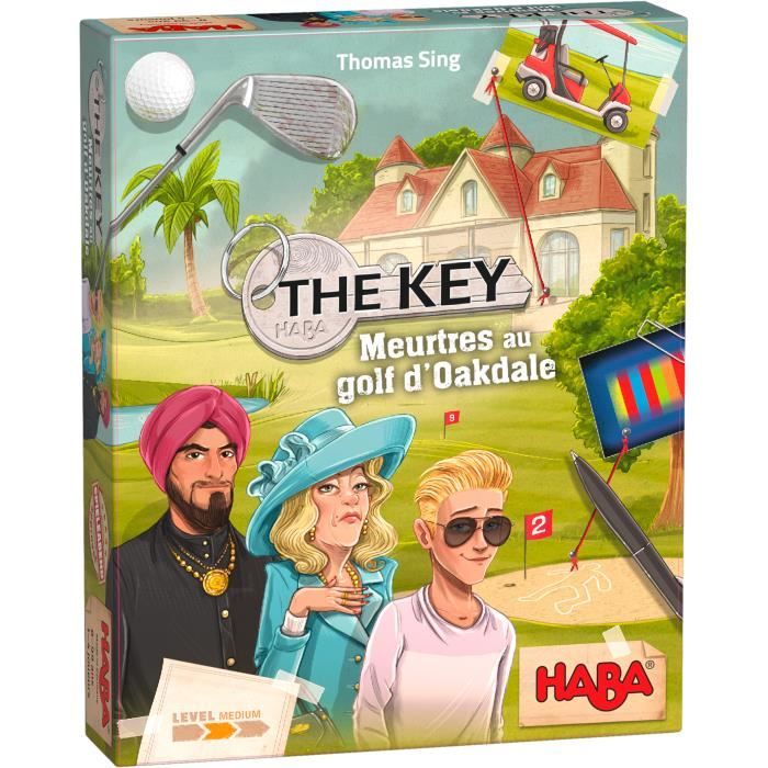 HABA - The Key Meurtres au Golf d'Oakdale - Jeu de Société Enquête Énigmes et Indices - Par Thomas Sing - Jeu Enfant 8 ans et +
