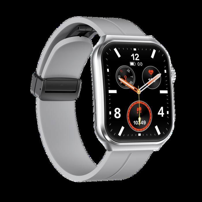 Montre Connectée Femme Smartwatch Homme ECG PPG BLE4 IP68 Alliage Aluminium Écran Anti-dactylogramme Bracelet Silicone Dépolissement