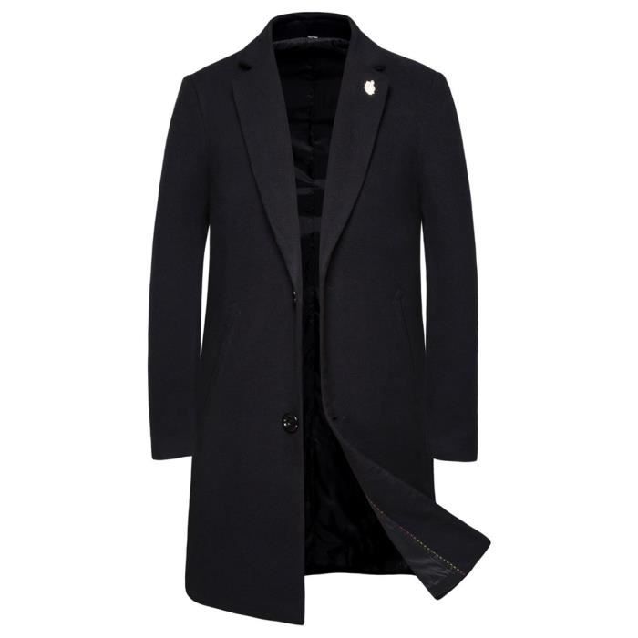 Hommes casual trench mode affaires long slim manteau veste manteau