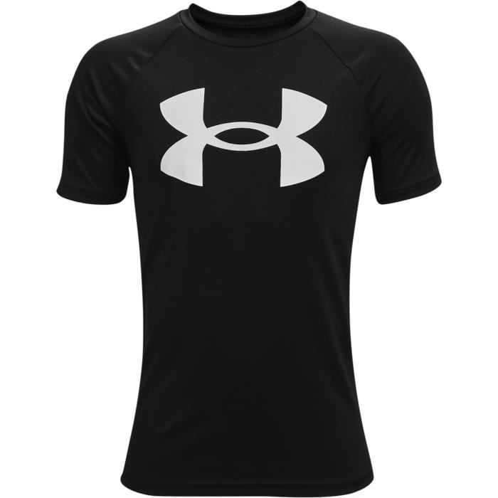 Maillot garçon Under Armour à manches courtes Tech Big Logo - noir/blanc - 8/10 ans