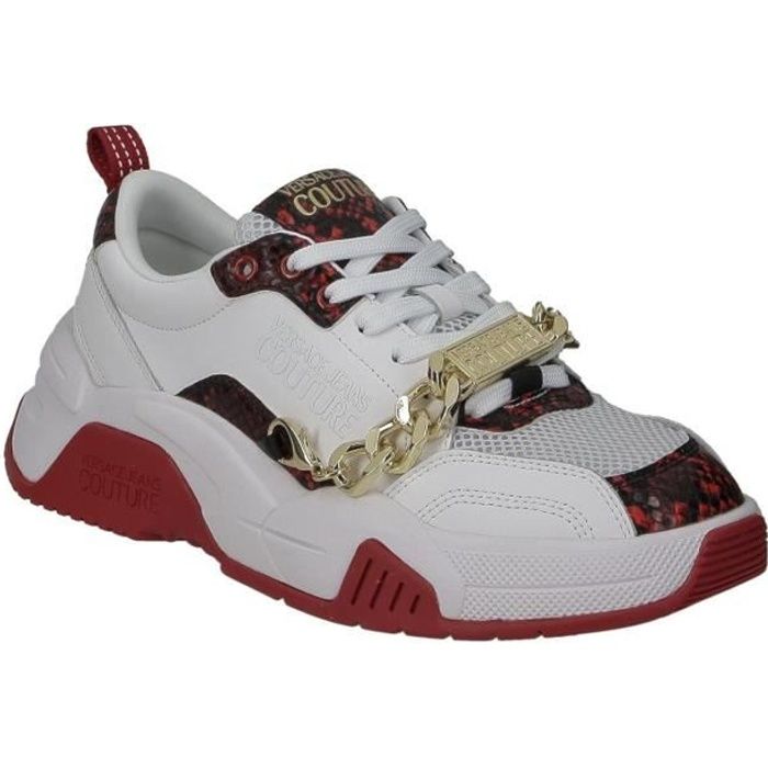 Basket Versace Jeans Couture StarGaze blanc et rouge avec chaine amovible.-40