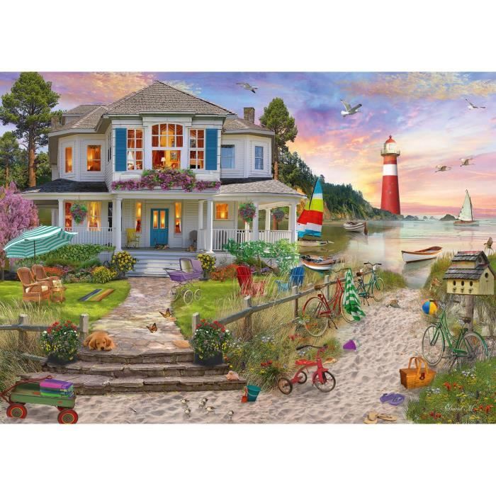Puzzle 1000 pièces : La maison de plage Coloris Unique