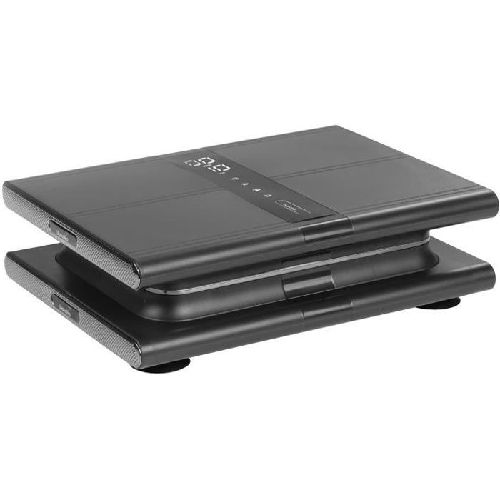 Skandika Sunna - Plateforme vibrante Moderne compacte - jusqu'à 20 Hz -Télécommande -20 Niveaux - 3 + 1 progr. -Gris/Argent