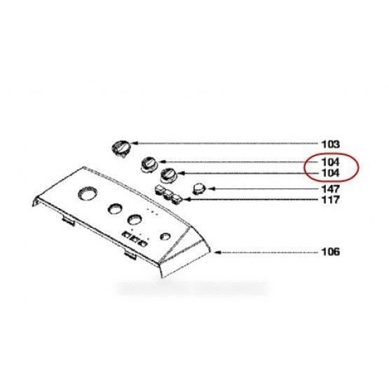 Bouton de commande pour lave linge VEDETTE - BVMPIECES